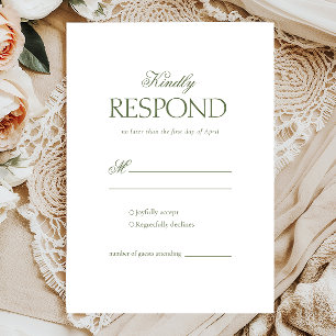 Elegante Rokoko Blumenhochzeit RSVP Karte
