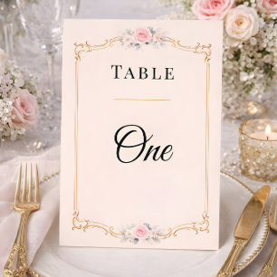 Elegante Rokoko-Hochzeitstischnummern Einladung