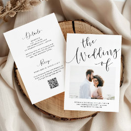 Elegante Romance | Foto QR Code bei einer Hochzeit Einladung