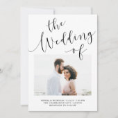 Elegante Romance | Foto QR Code bei einer Hochzeit Einladung (Vorderseite)