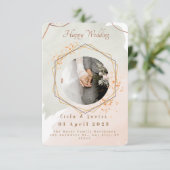 Elegante Romance | Minimalistische Hochzeit mit zw Einladung (Stehend Vorderseite)