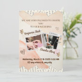 Elegante Romance | Minimalistische Hochzeit mit zw Einladung (Stehend Vorderseite)