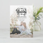 Elegante Romance | Minimalistische Hochzeit mit zw Einladung (Stehend Vorderseite)