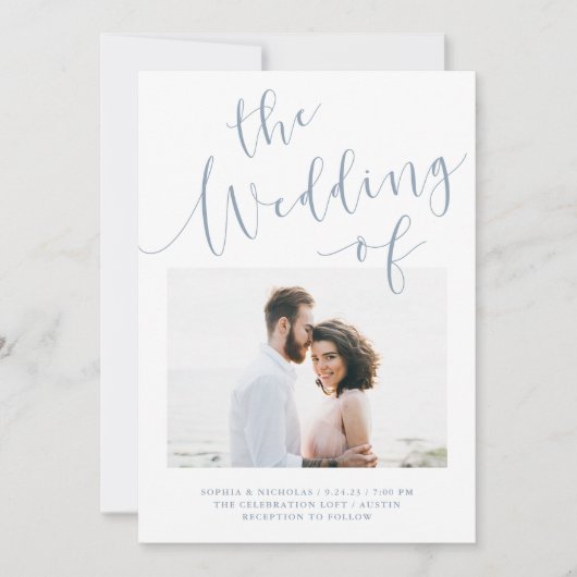 Elegante Romance | Minimalistische Hochzeit mit zw Einladung (Vorderseite)