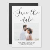 Elegante Romance | MINIMALISTISCHES FOTO SAVE THE  Magneteinladung (Vorne/Hinten)