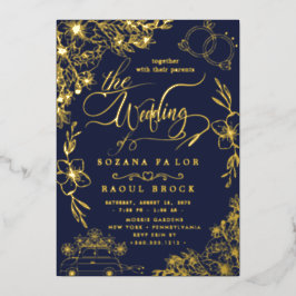 Elegante Romance | Rose Gold Foil Wedding Folieneinladung
