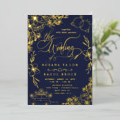 Elegante Romance | Rose Gold Foil Wedding Folieneinladung (Stehend vorne)