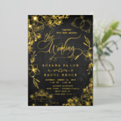 Elegante Romance | Rose Gold Foil Wedding Folieneinladung (Stehend vorne)