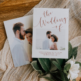 Elegante Romance | Terracotta Two Foto Wedding Einladung