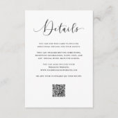 Elegante Romance | Wedding Guest Details QR Code Begleitkarte (Vorderseite)