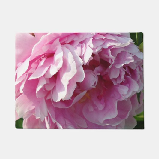 Elegante romanische Rosa Blume Rosa Peonies Fußmatte (Vorderseite)