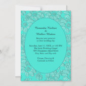 Elegante Romantic Daisies Floral Türkis Hochzeit Magneteinladung (Vorderseite)