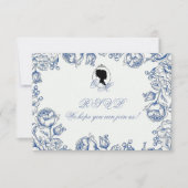 Elegante Romantic Dusty Blue Wedding Response Card RSVP Karte (Vorderseite)