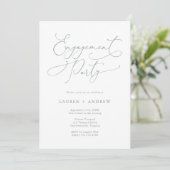 Elegante Romantic Sage Green Engagement Party Einladung (Stehend Vorderseite)