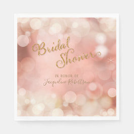 Elegante Romantik Bokeh Sparkle Blush Pink Bridal Serviette