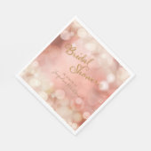 Elegante Romantik Bokeh Sparkle Blush Pink Bridal Serviette (Ecke)