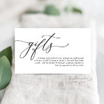 Elegante Romantik, Schwarzes Drehbuch, Ein Hinweis Begleitkarte<br><div class="desc">Das ist die moderne Kalligrafie Elegant Romantic,  Black Script,  A note on Wedding Gifts Enclosure Card. Sie können die Schriftart-Farben ändern und Ihre Hochzeitsdetails in den entsprechenden Schriftart / Buchstaben hinzufügen. #TeeshaDerrick</div>