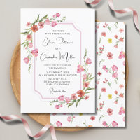 Elegante romantische Aquarell-Blumenhochzeit