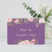 Elegante romantische Aquarellblume Dankeschön Kart Dankeskarte (Stehend Vorderseite)