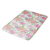Elegante romantische Aquarellfarben-Blume in Rosa Badematte (Schrägansicht)