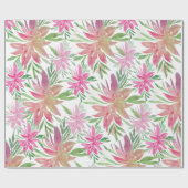 Elegante romantische Aquarellfarben-Blume in Rosa Geschenkpapier (Flach)