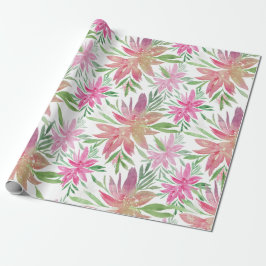 Elegante romantische Aquarellfarben-Blume in Rosa Geschenkpapier