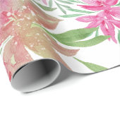 Elegante romantische Aquarellfarben-Blume in Rosa Geschenkpapier (Rolleneckpunkt)