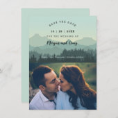 Elegante romantische Bergwelt Save the Date (Vorne/Hinten)