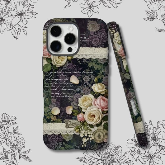 Elegante Romantische Blooms & Lace Ephemera Case-Mate iPhone Hülle