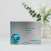Elegante & Romantische Blue Rose & Perlen Persönli Ankündigungspostkarte (Stehend Vorderseite)