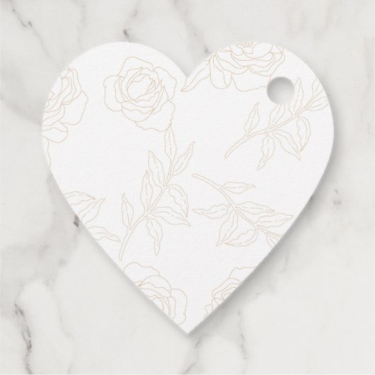 Elegante Romantische Blumen-Gold-Script-Hochzeit Geschenkanhänger (Rückseite)