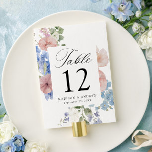 Elegante romantische Blumen-Hochzeitstischkarte