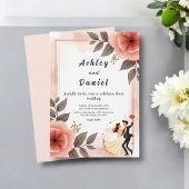 Elegante romantische Blumenbräune und Hochzeit im  Einladung