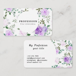 Elegante Romantische Blumenmuster Visitenkarte