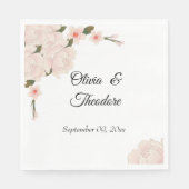 Elegante romantische Blush Pink Bläserblume Hochze Serviette (Vorderseite)