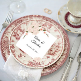 Elegante romantische Blush Pink Bläserblume Hochze Serviette