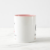 Elegante romantische Blush Pink Bläserblume Hochze Zweifarbige Tasse (Mittel)