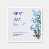 Elegante romantische Blütenhochzeit "Vergessen-Ich Serviette (Vorderseite)