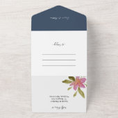 Elegante Romantische Boho Wasserfarben All In One Einladung (Außenbereich)