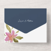 Elegante Romantische Boho Wasserfarben All In One Einladung (Rückseite)