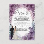 Elegante romantische Brautbäume Lila Blumenhochzei Begleitkarte (Vorderseite)
