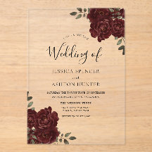 Elegante romantische Burgunder Rote Rose Hochzeit