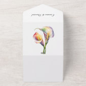 Elegante romantische Cala Lily Frische Pastelle All In One Einladung (Außenbereich)