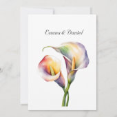 Elegante romantische Cala Lily Frische Pastelle Einladung (Rückseite)