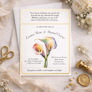 Elegante romantische Cala Lily Frische Pastelle Folieneinladung