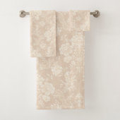 Elegante Romantische Chic Floral Damask-Cream Badhandtuch Set (Insitu)