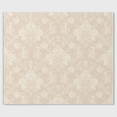 Elegante Romantische Chic Floral Damask-Cream Geschenkpapier (Flach)