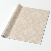 Elegante Romantische Chic Floral Damask-Cream Geschenkpapier (Ungerollt)