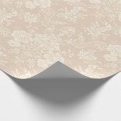 Elegante Romantische Chic Floral Damask-Cream Geschenkpapier (Ecke)