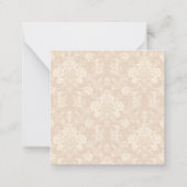 Elegante Romantische Chic Floral Damask-Cream Mitteilungskarte (Rückseite)